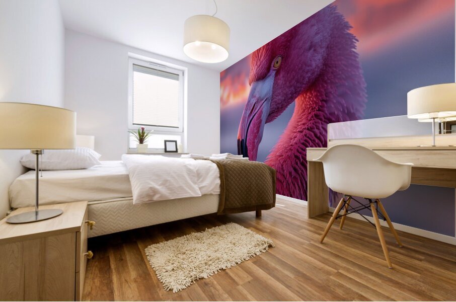 Tropical Flamingo Mural print
