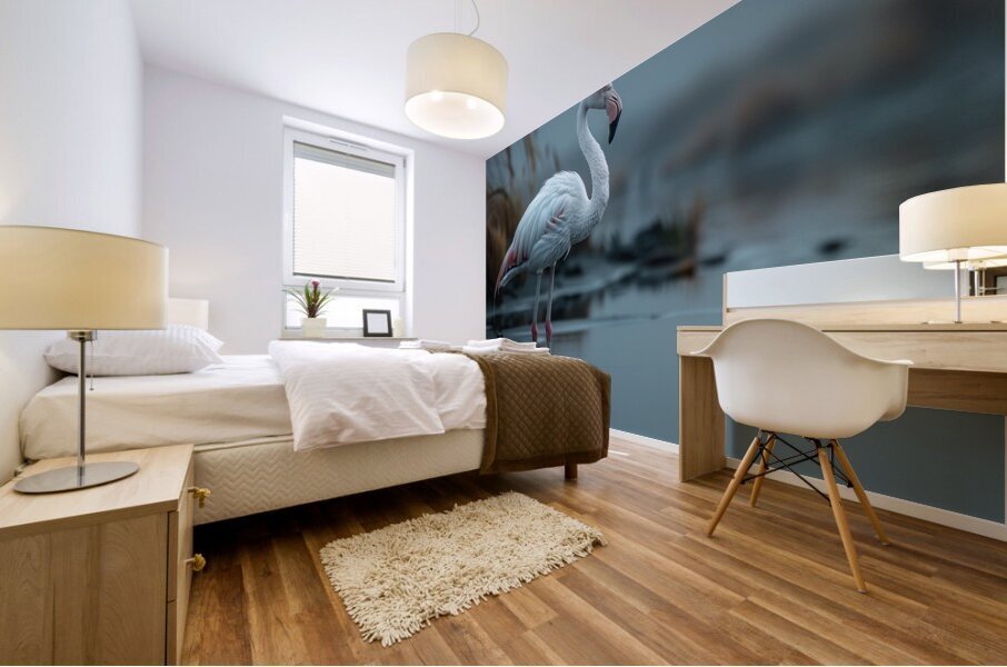White Flamingo Mural print