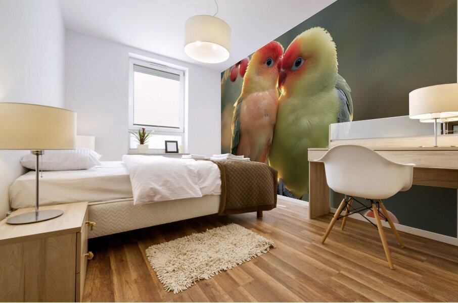 Chirpy Lovebird Mural print