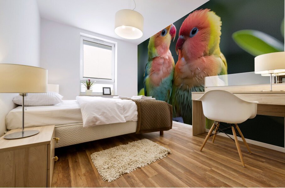 Caring Lovebird Mural print