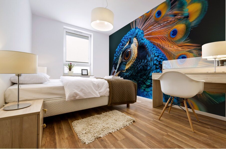 Vivid Peacock Mural print