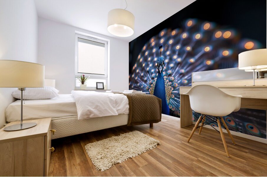 Ethereal Peacock Mural print