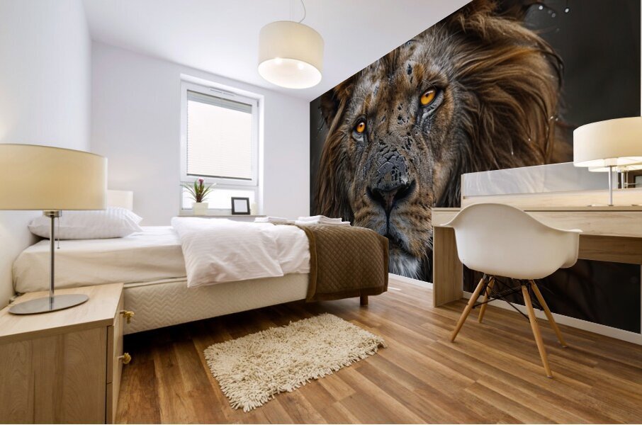 Vigilant Lion Mural print