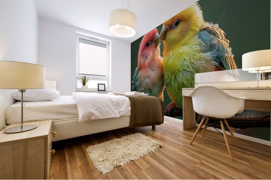 Bonded Lovebird Mural print