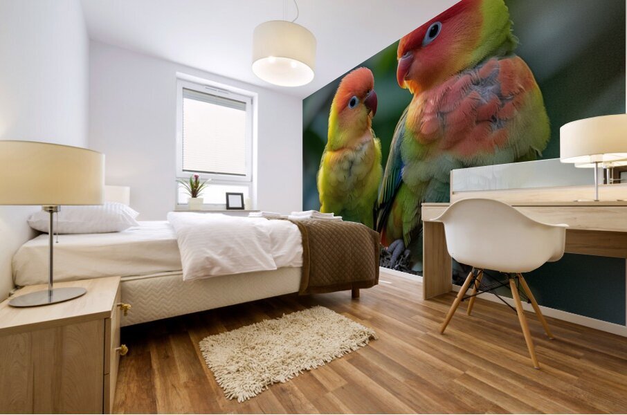 Bubbly Lovebird Mural print