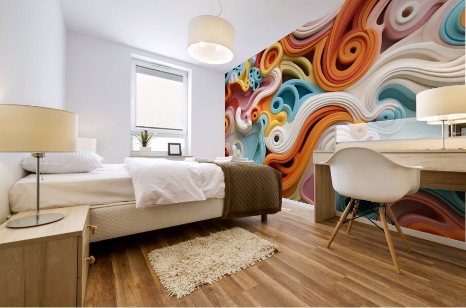Expressive Abstract Form Mural print