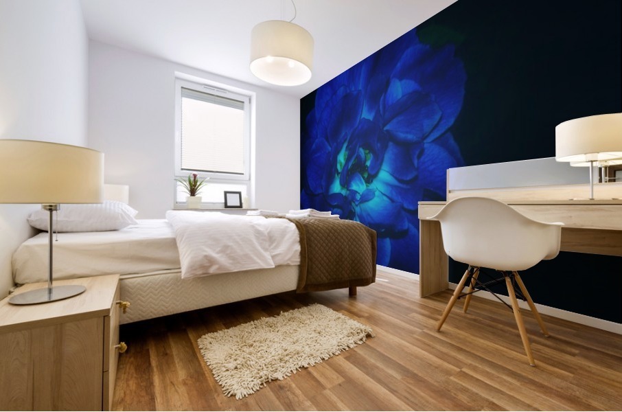 Lucky Blue Rose Mural print