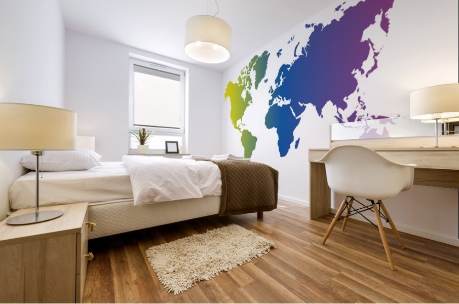 MULTICOLOR WORLD MAP Mural print
