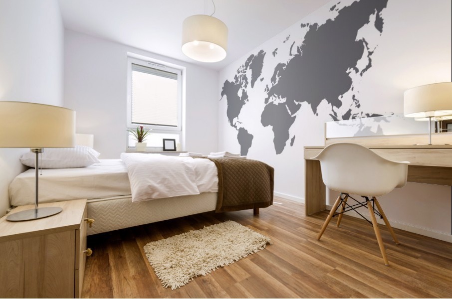 CAST IRON WORLD MAP Mural print