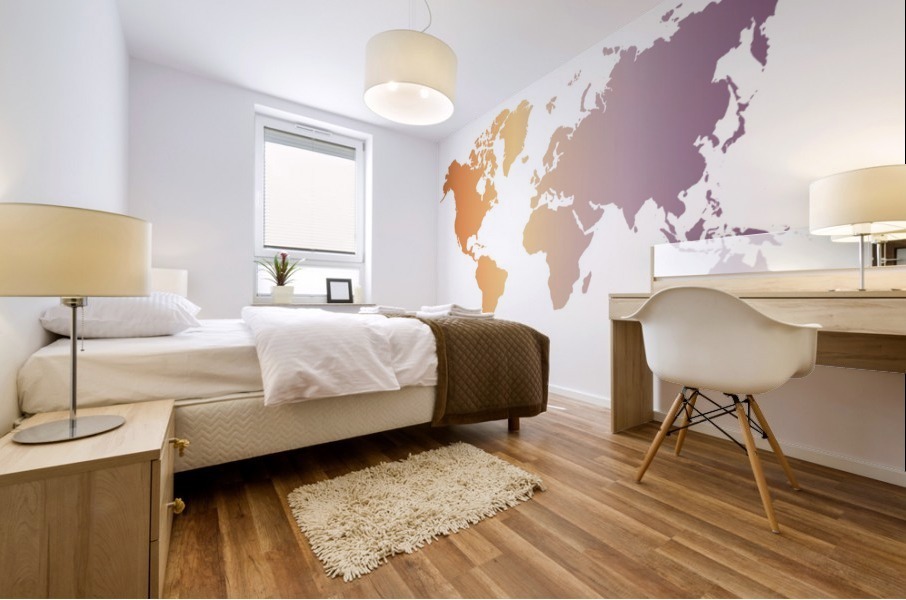 MULTICOLOR SHADE WORLD MAP Mural print