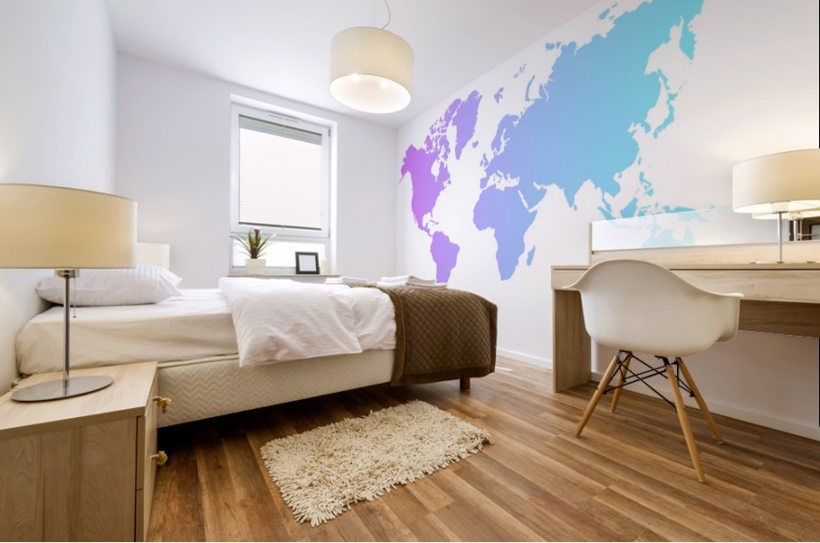 COLORFUL WORLD MAP Mural print