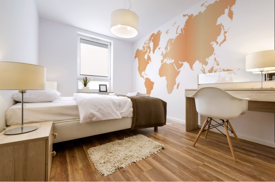 RED BIRCH WORLD MAP Mural print