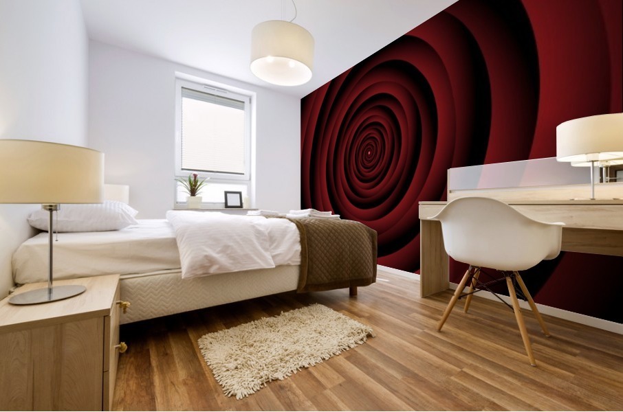 Abstract Concentric Spiral Circles Mural print