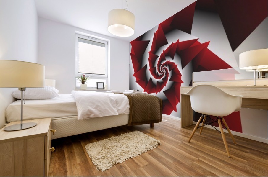 Abstract Geometric Red Graphics Mural print