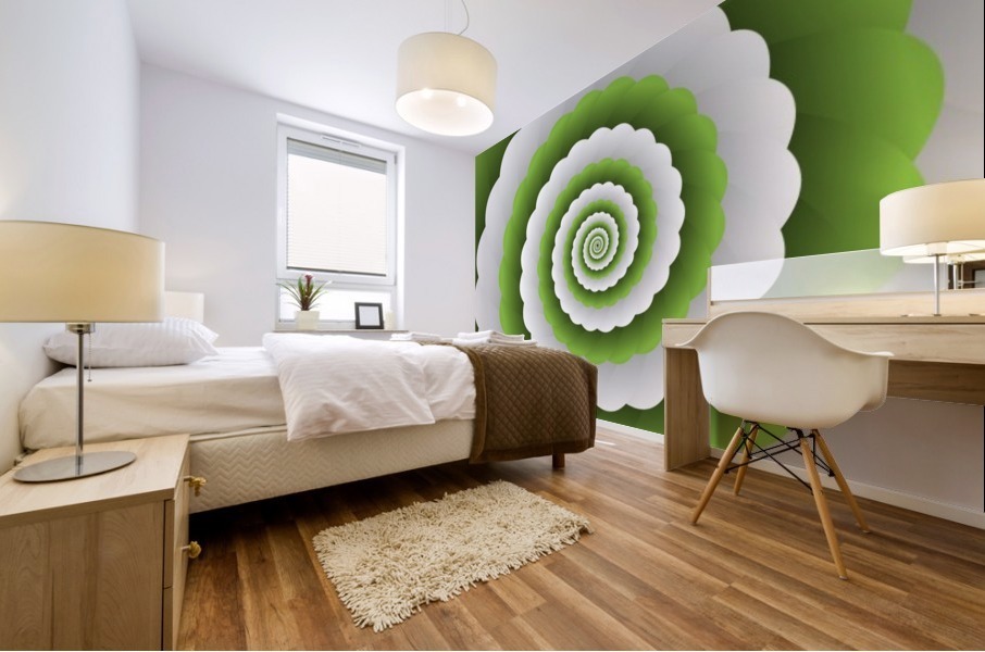 Green Modern Floral Interior Design Mural print
