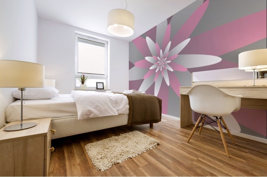 Pink Floral Mural print