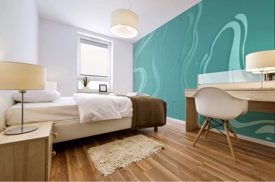 Turquoise Liquid Marble  Mural print