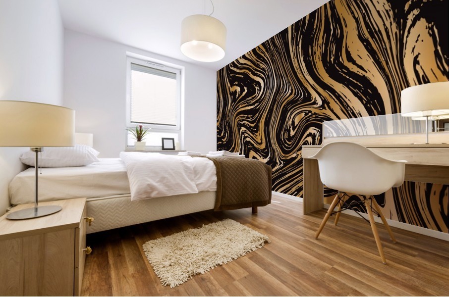 Black Liquid Marble Mural print
