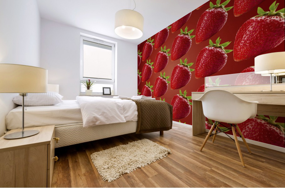 Straw Berry Pattern Mural print