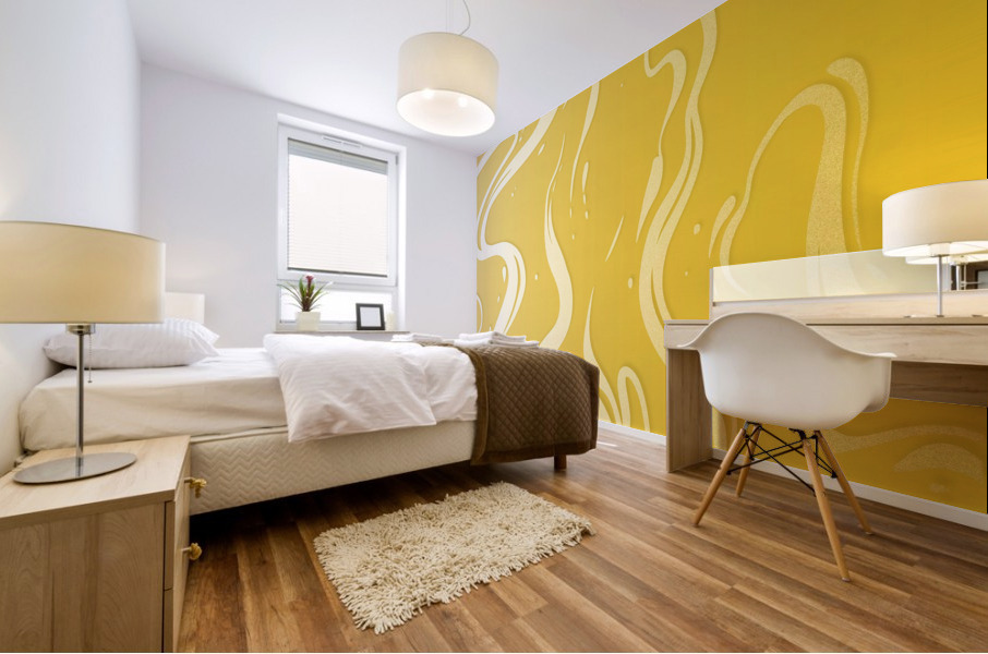 Summer Yellow Liquid Marble Mural print
