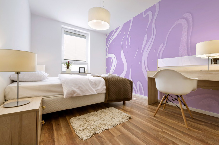 Lavender Liquid Marble Mural print