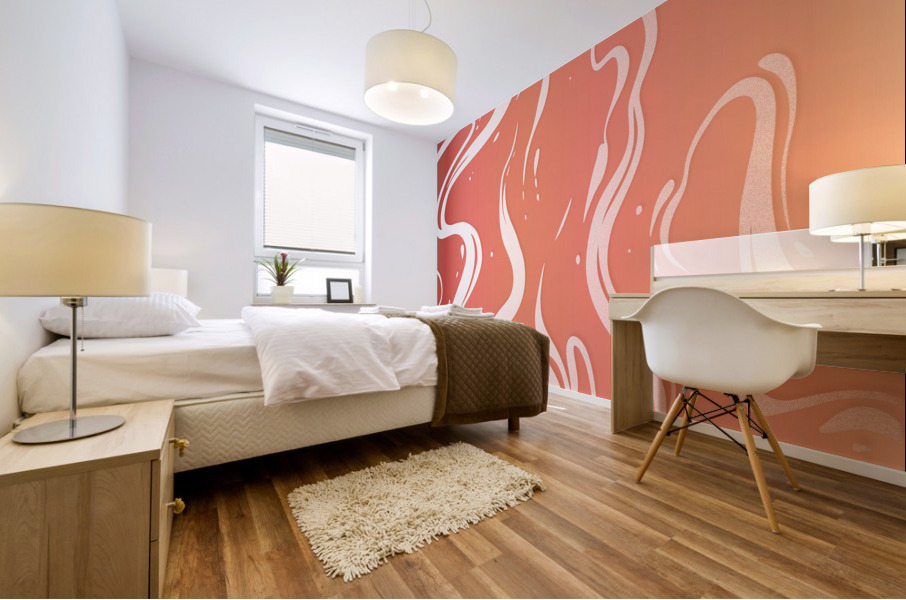 Peach Liquid Marble  Mural print