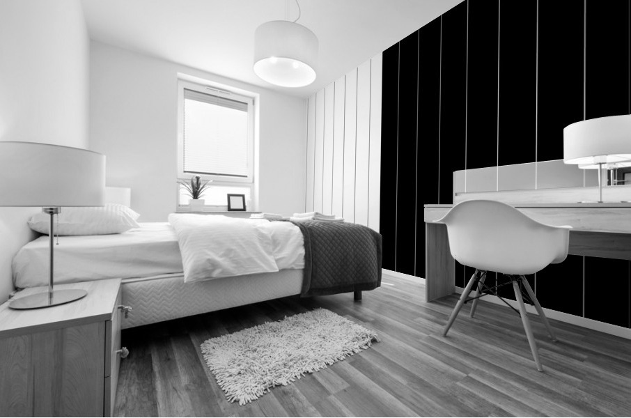 Plain Black and White Lines Mural print