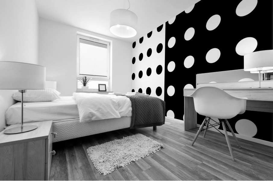 Monochrome Circle Dots Mural print