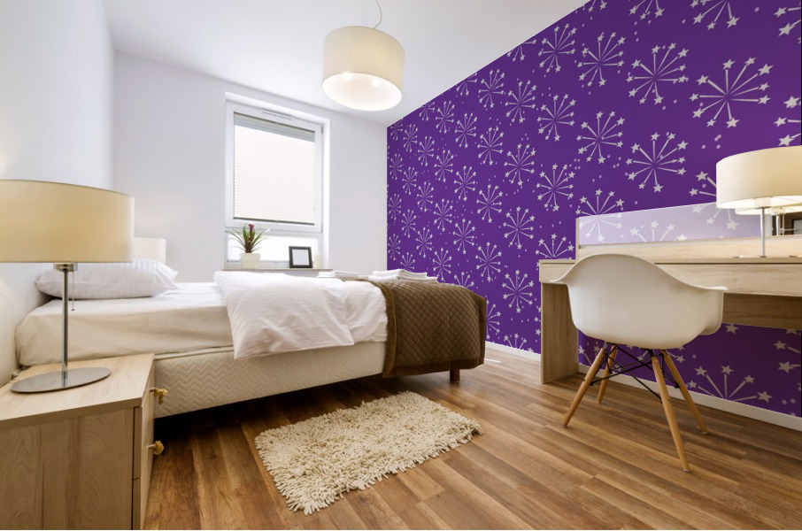 Purple Fireworks Mural print