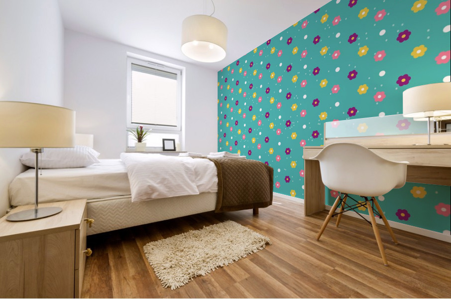 Cute Little Flowers Mural print