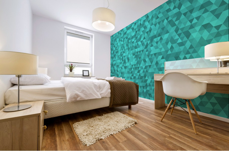 Turquoise Glitter Pattern Mural print