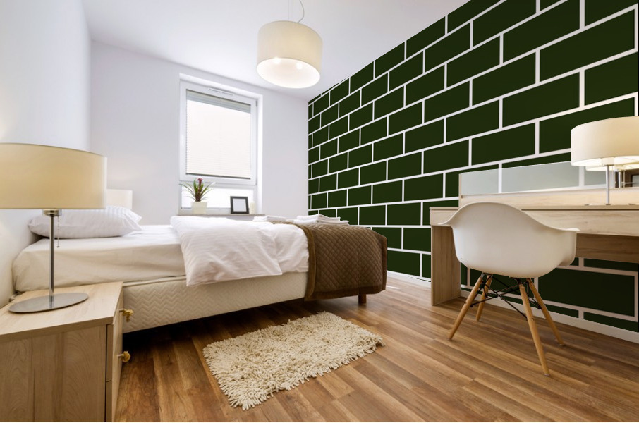 Military Green Brick Pattern Mural print