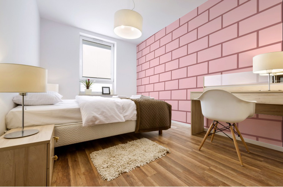 Pink Brown Brick Pattern Mural print
