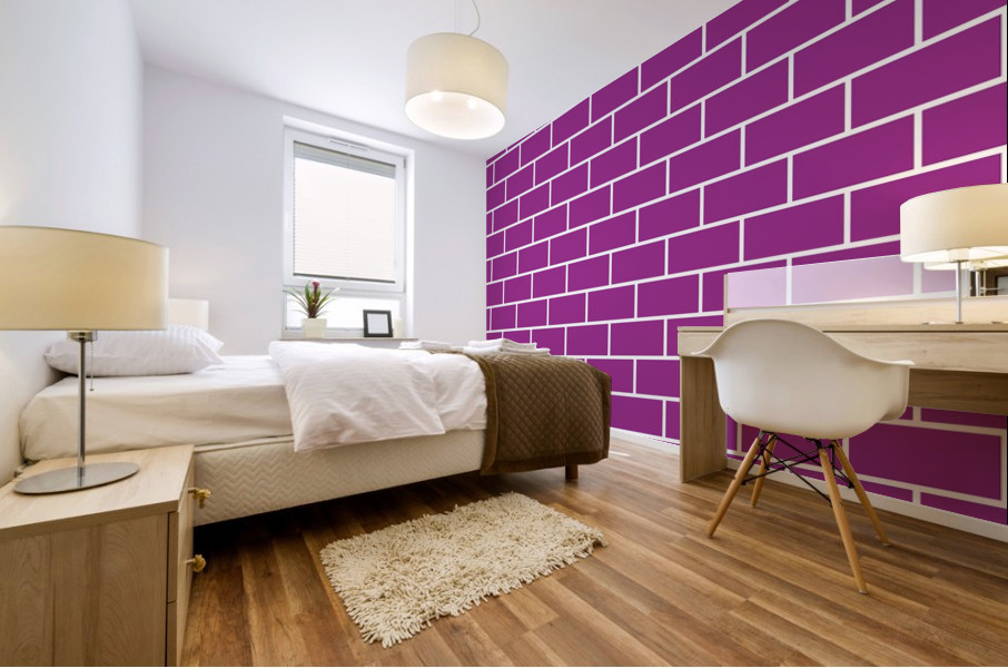 Magenta Brick Pattern Mural print