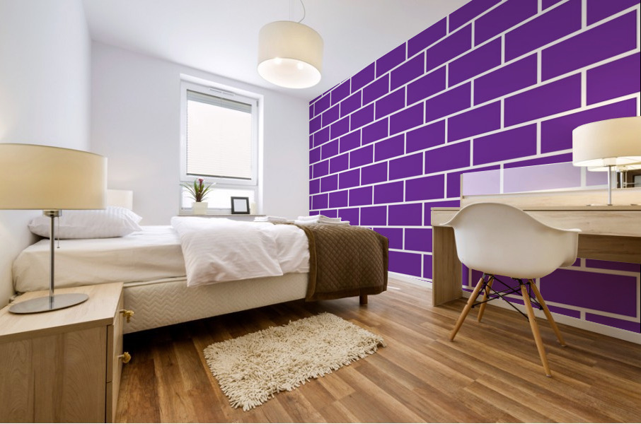 Dark Purple Brick Pattern Mural print