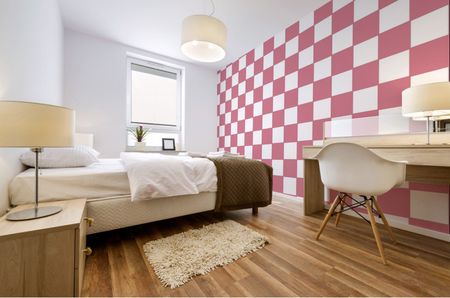 Baby Pink Check Pattern Mural print