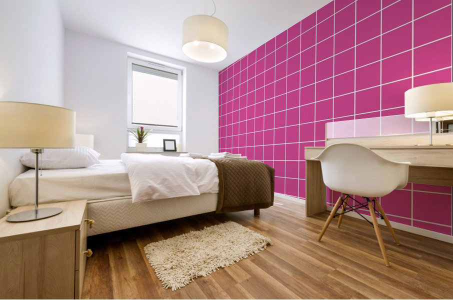 Pink Check Line Pattern Mural print
