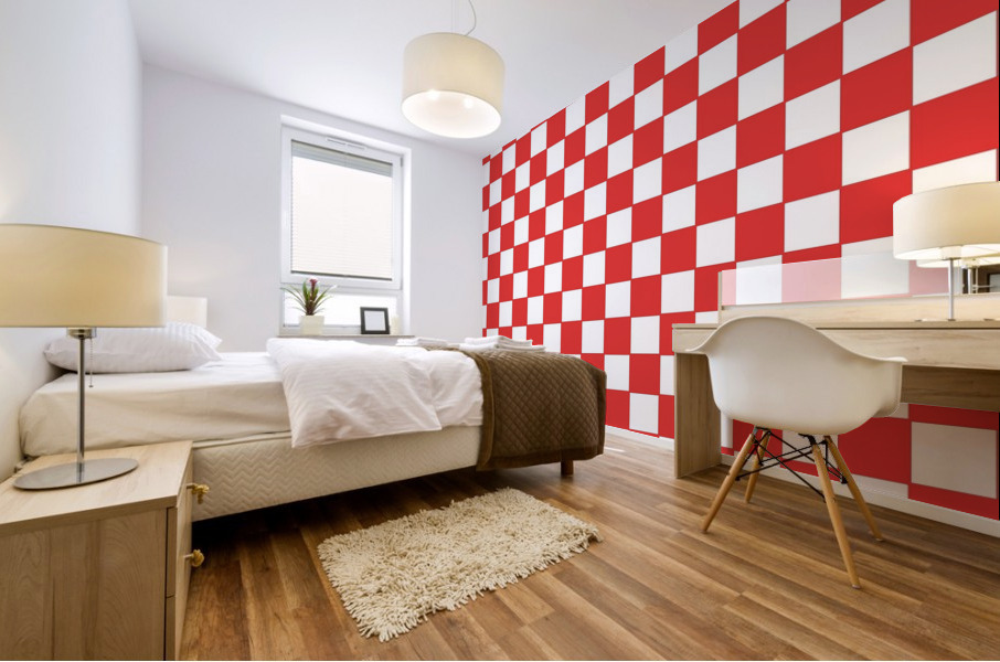 Red Check Pattern Mural print