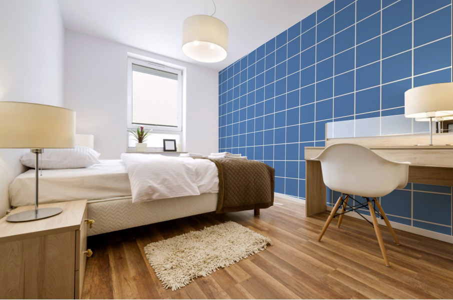 Blue Check Line Pattern Mural print