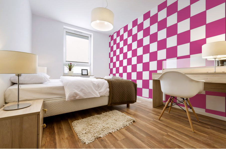 Pink Check Pattern Mural print