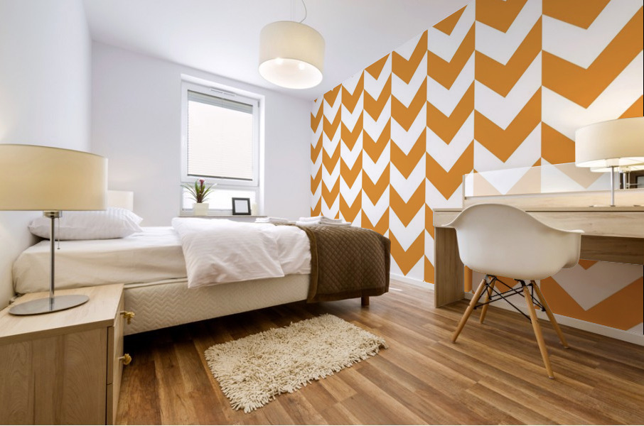 Orange Chevron Pattern Mural print
