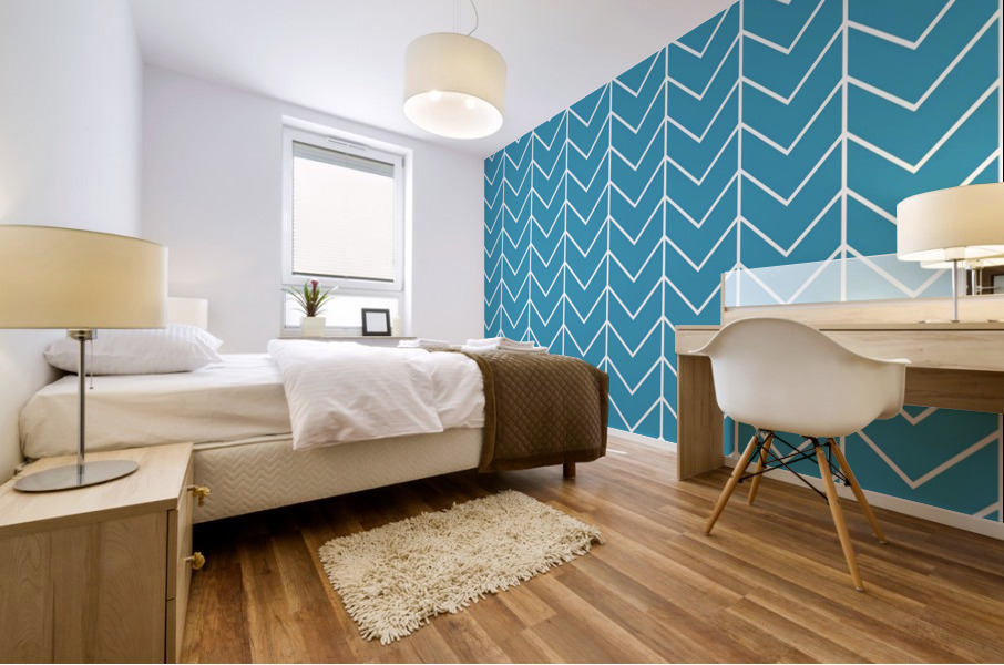 Turquoise Chevron Pattern Mural print