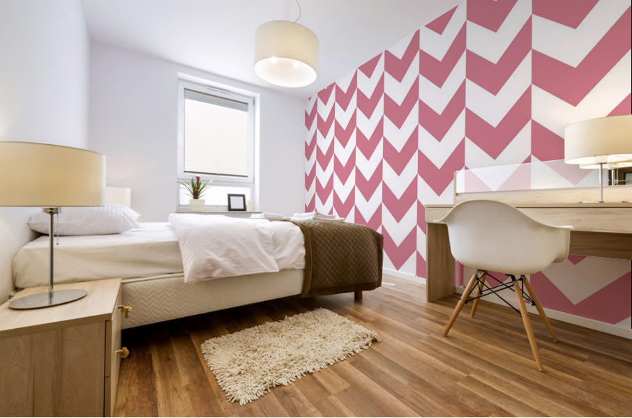 Pink Chevron Pattern Impression murale