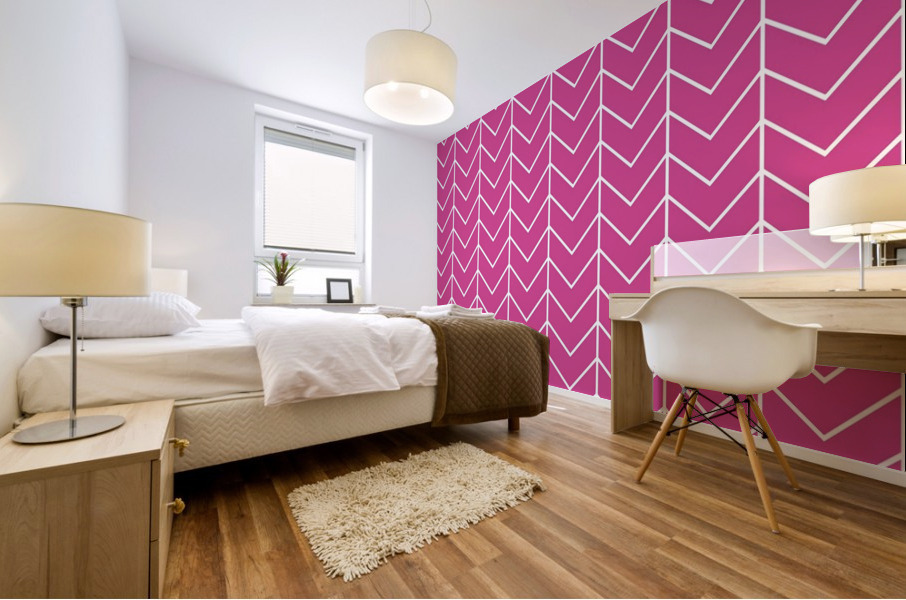 Pink Chevron Pattern Mural print