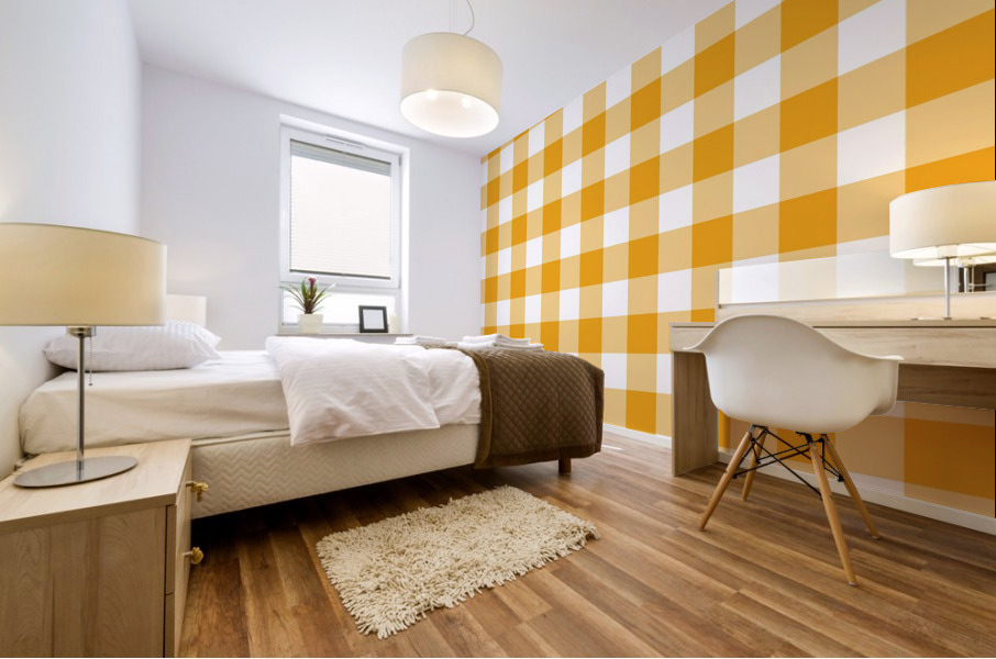 Yellow Plaid Pattern Mural print