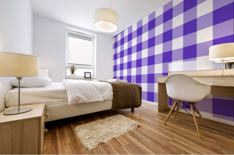 Purple Plaid Pattern Mural print