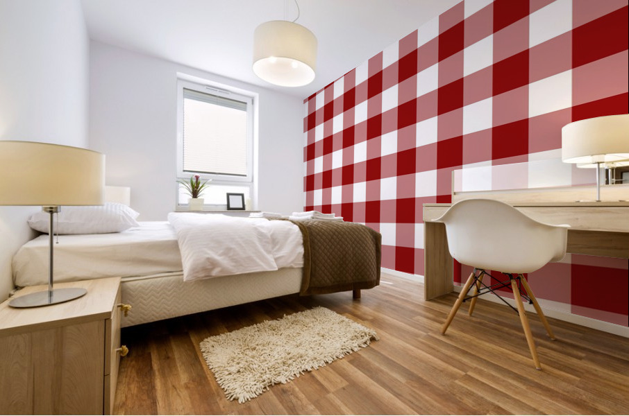 Red Plaid Pattern Mural print