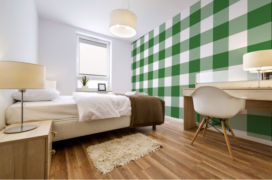 Green Plaid Pattern Mural print