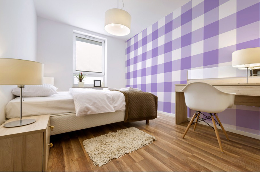 Purple Plaid Pattern Mural print
