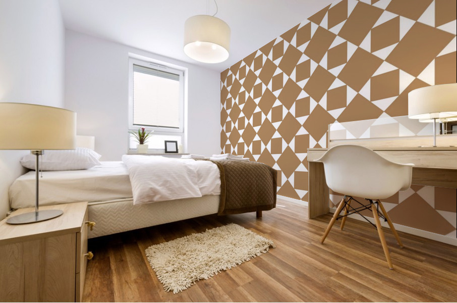 Brown Squares And Diamonds Pattern  Mural print